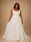 ChicSew Romantic Spaghetti Straps Square Neck Lace Appliques Tulle A-Line Wedding Dress