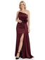 Chicsew Unique Strapless Side Slit Ruched Silky Satin Mother Of The Groom Dress