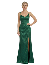 ChicSew Formal Dresses For Women Elegant Jacquard Satin Spaghetti Straps Mermaid Long Formal Evening Dresses
