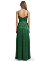ChicSew Formal Dresses For Women Elegant Jacquard Satin Spaghetti Straps Mermaid Long Formal Evening Dresses