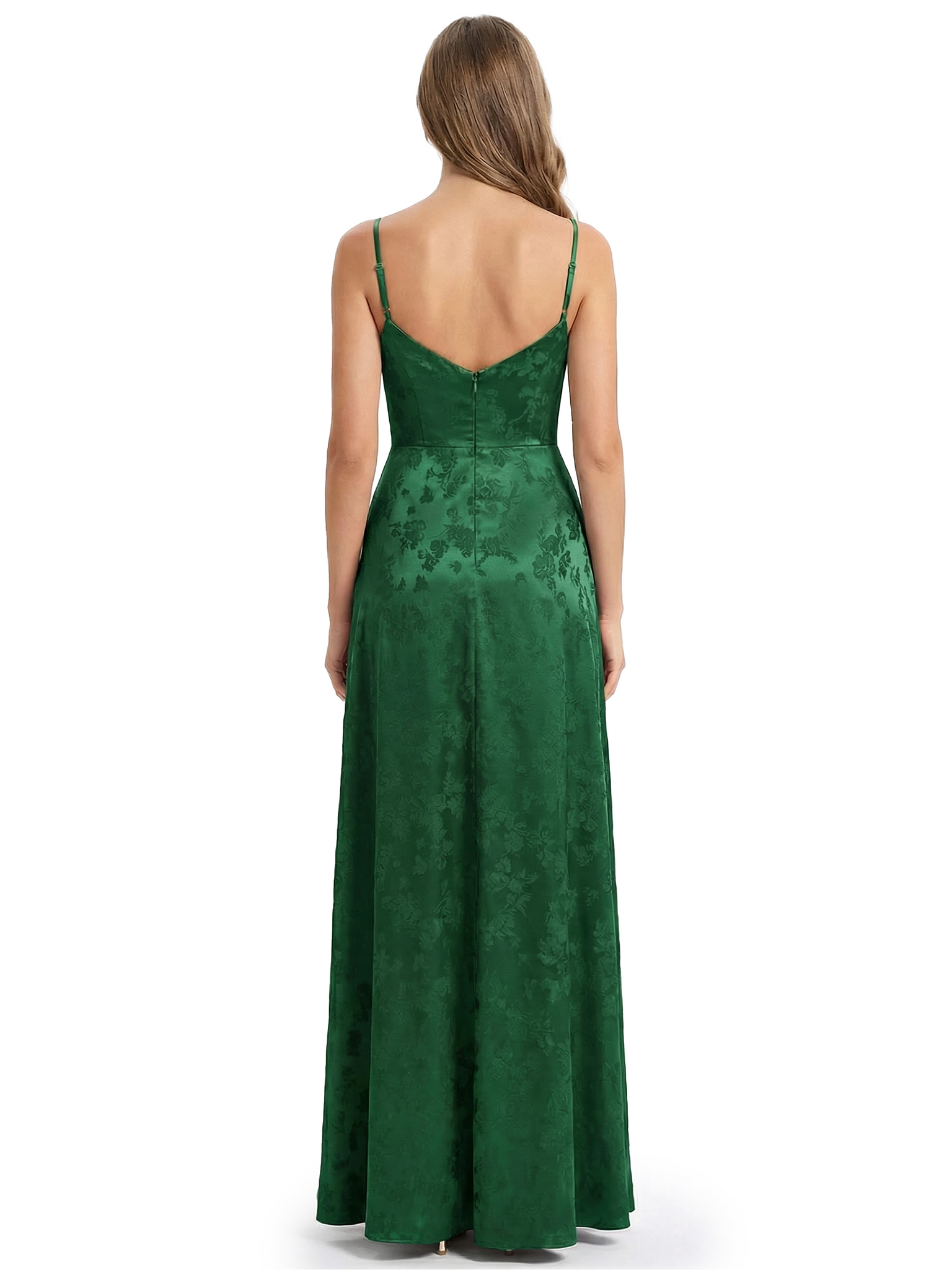 ChicSew Formal Dresses For Women Elegant Jacquard Satin Spaghetti Straps Mermaid Long Formal Evening Dresses