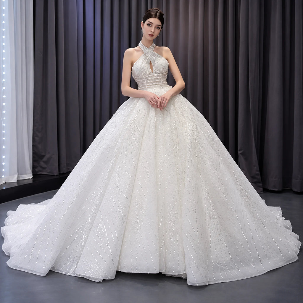 ChicSew Luxurious Beaded Ball Gown Wedding Dress