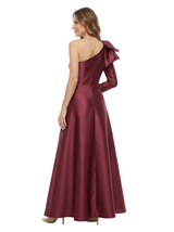 Chicsew Unique One Shoulder Bow Satin A-Line Floor Length Mother Of The Bride Gown