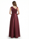 Chicsew Stunning Asymmetrical Neckline Sleeveless A-Line Satin Formal Dress For Mother Of The Bride