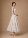 ChicSew Elegant Sabrina 3/4 Sleeves Lace A-Line Tea-Length Wedding Dresses