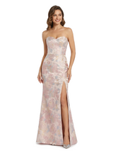 ChicSew Elegant Jacquard Satin Sweetheart Mermaid Side Slit Long Formal Evening Dresses