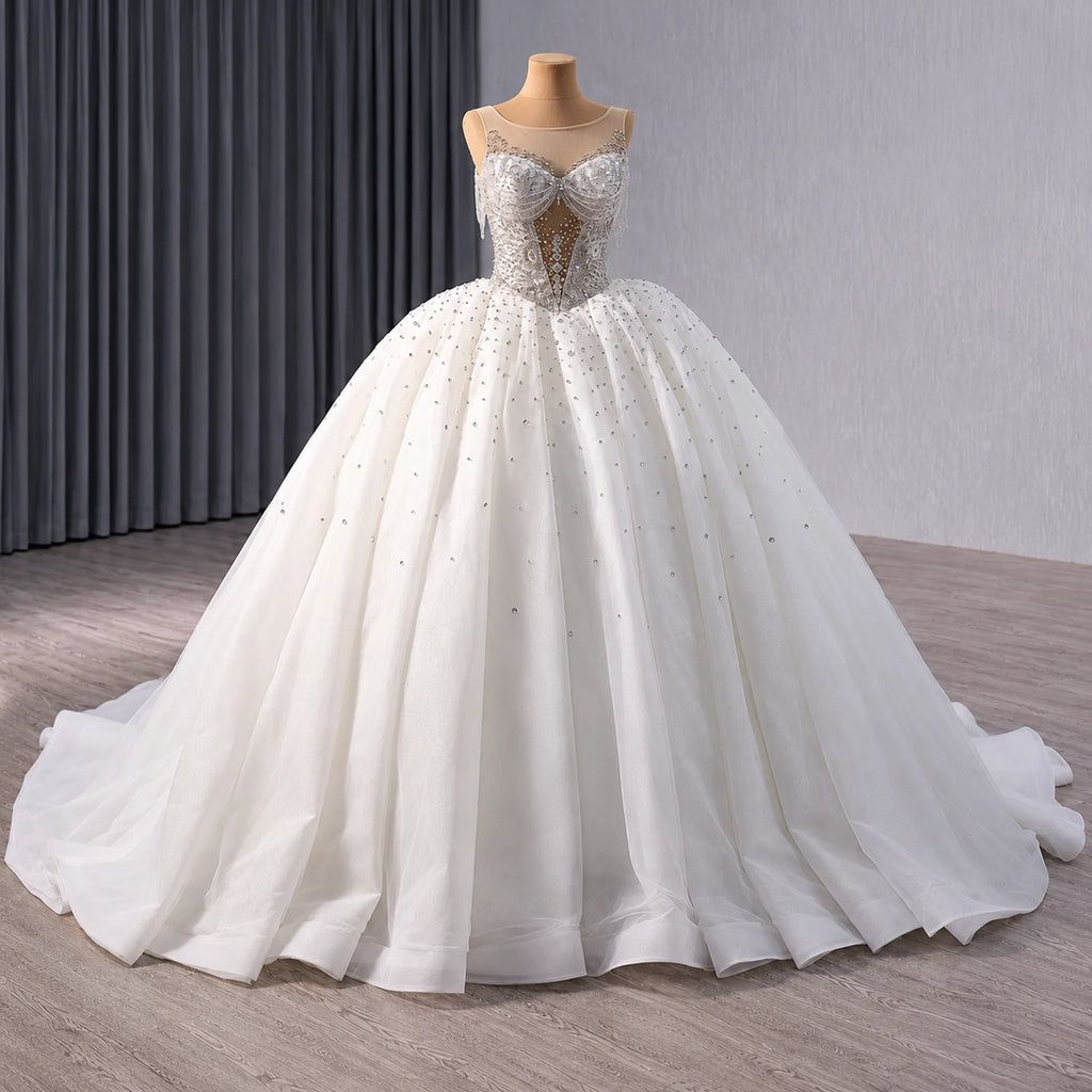 ChicSew Luxurious Beaded A-Line Wedding Dress