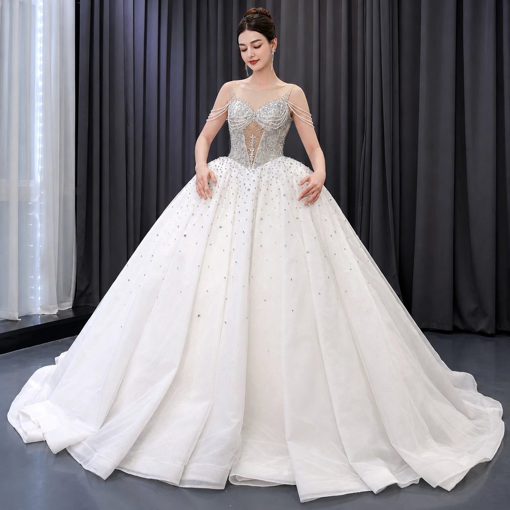 ChicSew Luxurious Beaded A-Line Wedding Dress