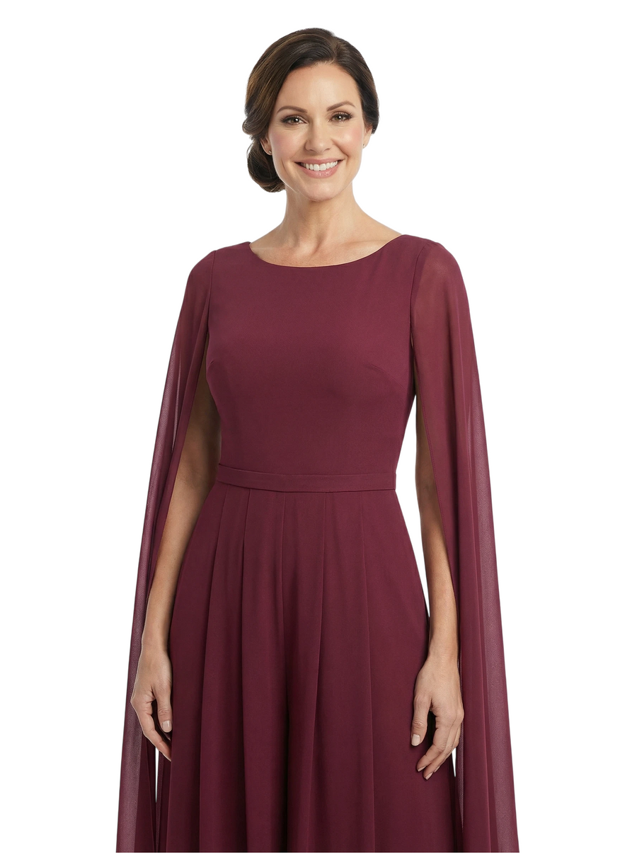 Chicsew Stylish Modern Jewel Long Sleeves Mother of The Bride Pantsuit Chiffon