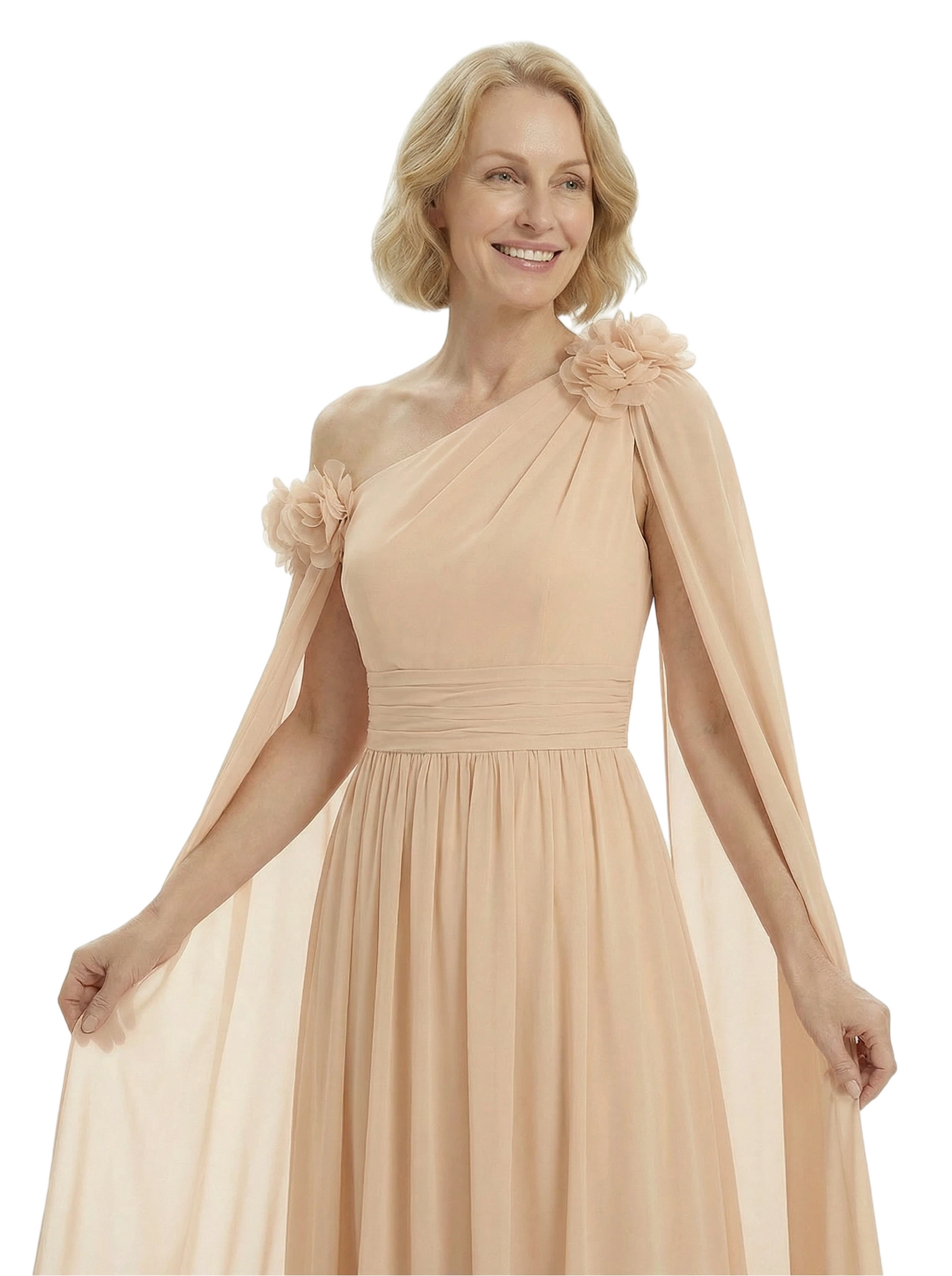 Chicsew Stylish Modern Long Sleeves Mother of The Bride A-Line Chiffon