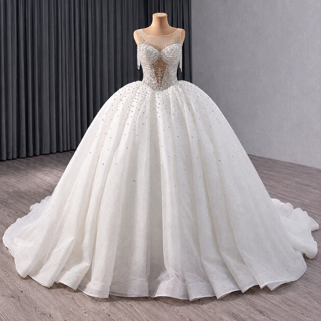 ChicSew Luxurious Beaded A-Line Wedding Dress