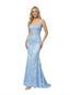 Elegant Sweetheart Sleeveless Lace Corset Satin Mermaid Party Prom Dress