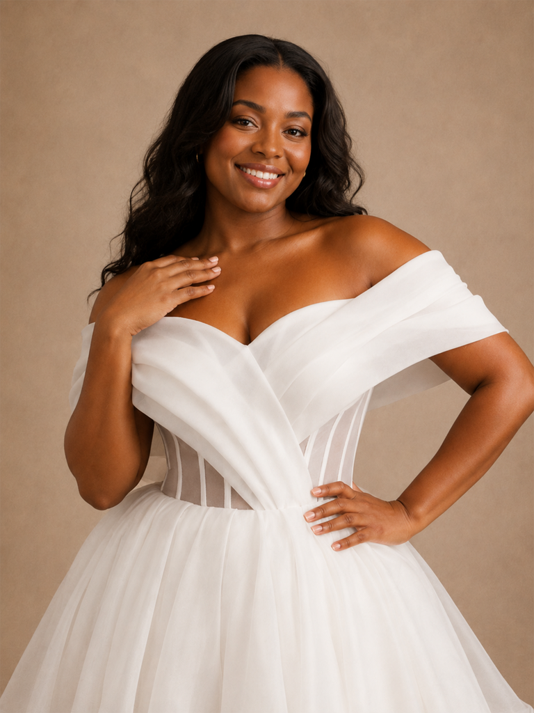 ChicSew Pretty Off The Shoulder A-Line Sleeveless Lace Tulle Mini Wedding Dress