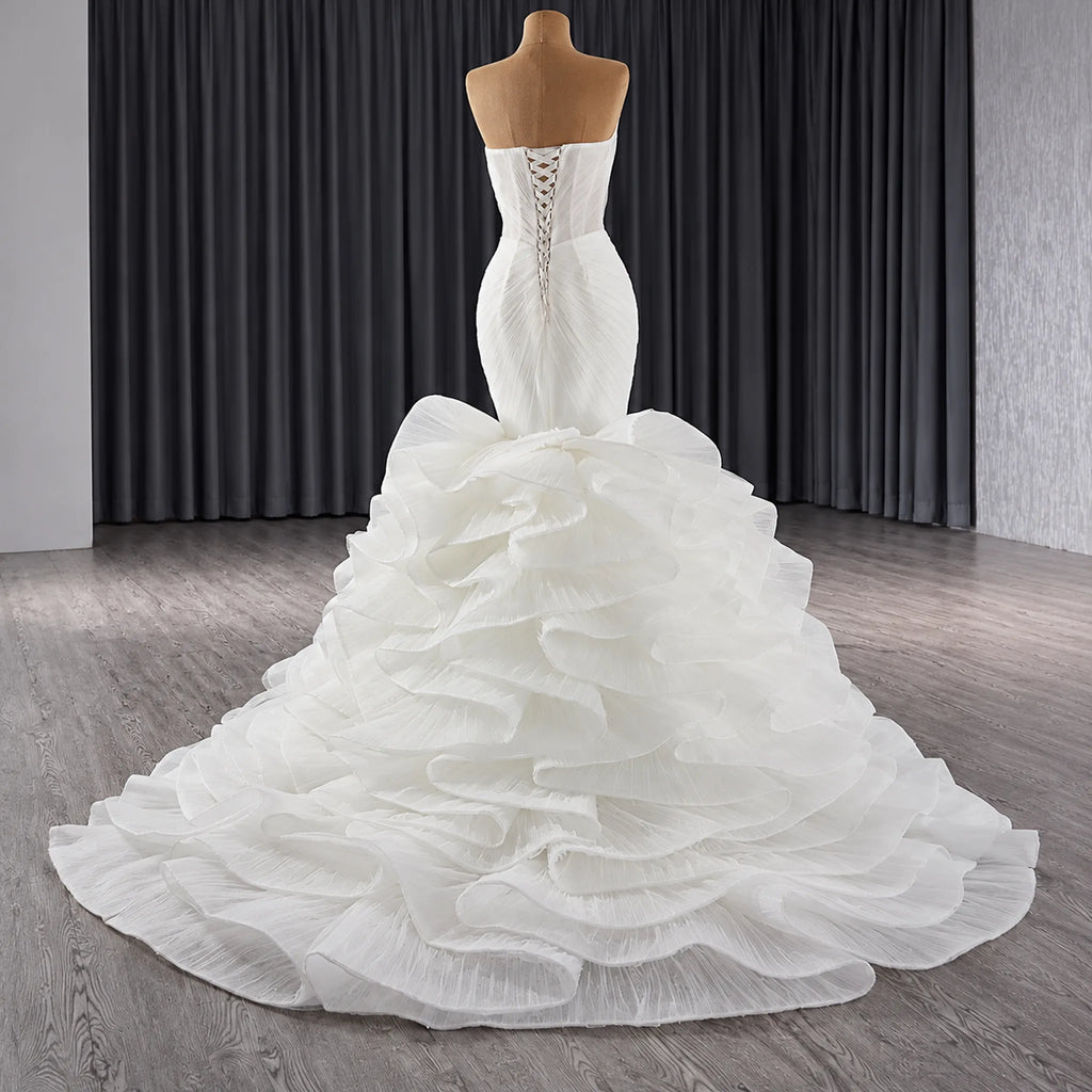 ChicSew Strapless V-Neck Beaded Ball Gown Wedding Dress