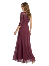 Chicsew Elegant One Shoulder 3/4 Sleeves Chiffon Mother of The Bride Gown