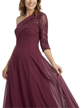 Chicsew Elegant One Shoulder 3/4 Sleeves Chiffon Mother of The Bride Gown