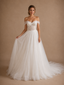 ChicSew Romantic Boning Off The Shoulder Lace Tulle A-Line Long Wedding Dresses