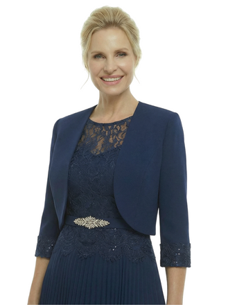 Chicsew Mother of Bride Dresses and Jacket Classy 3/4 Sleeve Lace Midi Dress Beautiful Timeless Style