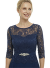 Chicsew Mother of Bride Dresses and Jacket Classy 3/4 Sleeve Lace Midi Dress Beautiful Timeless Style