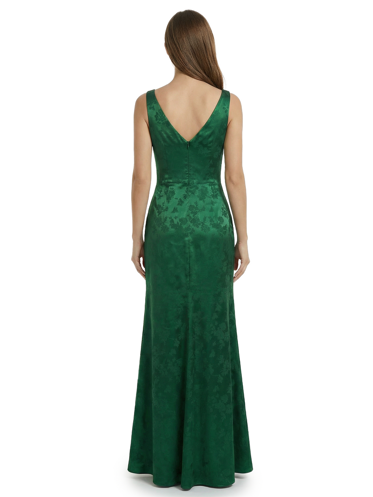 ChicSew Formal Dresses For Women Elegant Jacquard Satin Spaghetti Straps Mermaid Long Formal Evening Dresses