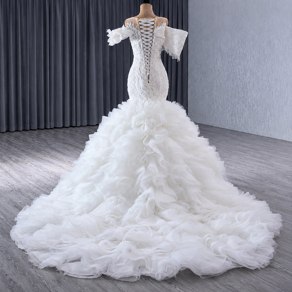 ChicSew Luxurious Lace Appliques Beaded Ball Gown Wedding Dress