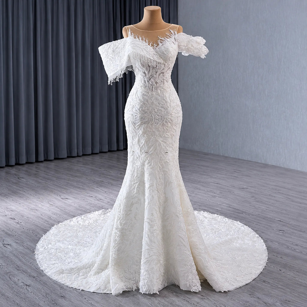 ChicSew Luxurious Lace Appliques Beaded Ball Gown Wedding Dress