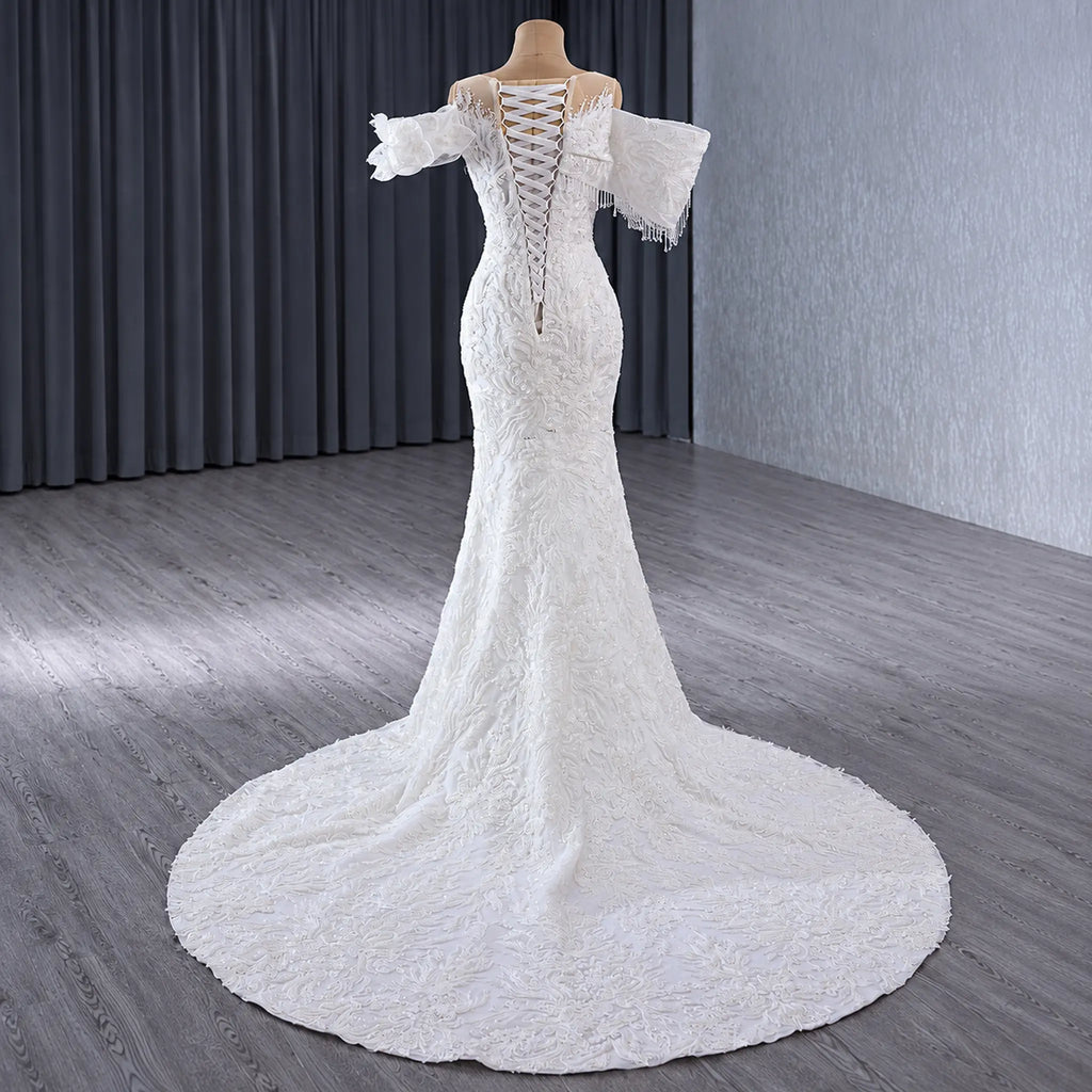 ChicSew Luxurious Lace Appliques Beaded Ball Gown Wedding Dress