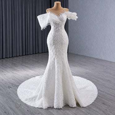 ChicSew Luxurious Lace Appliques Beaded Ball Gown Wedding Dress