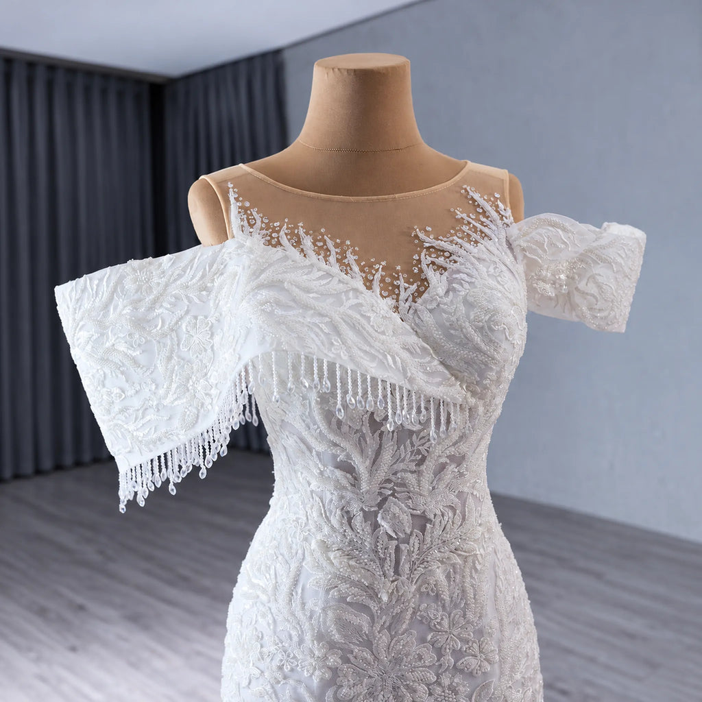 ChicSew Luxurious Lace Appliques Beaded Ball Gown Wedding Dress