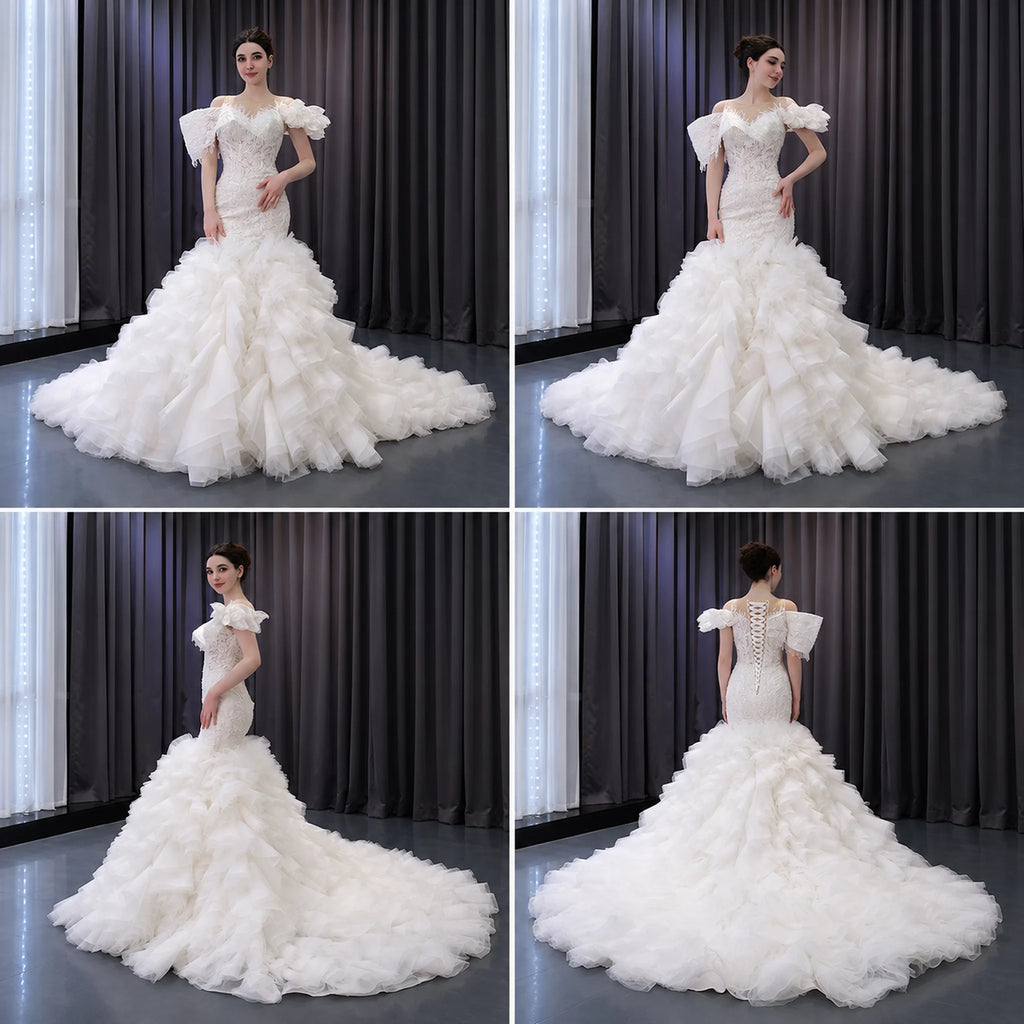 ChicSew Luxurious Lace Appliques Beaded Ball Gown Wedding Dress