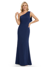 Chicsew Sexy One Shoulder Ruched  Floor Length Mermaid Mother Of The Groom Dress