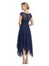 Chicsew Charming Scalloped Lace Boat Neck Cap Sleeves Mother Of The Bride Dress