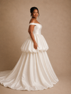 ChicSew Classy Unique Off The Shoulder Satin A-Line Sleeveless Floor-Length Wedding Dress