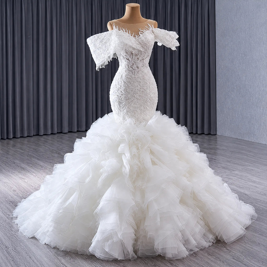 ChicSew Luxurious Lace Appliques Beaded Ball Gown Wedding Dress