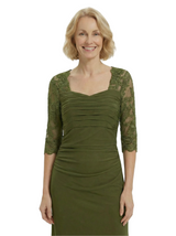 Chicsew Square 3/4 Sleeves Ruched Mother Of The Groom Dress Mermaid Fishtail Evening Gown