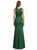 ChicSew Cowl Neck Formal Dresses For Women Elegant Jacquard Satin Spaghetti Straps Mermaid Long Formal Evening Dresses
