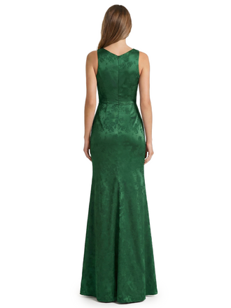 ChicSew Cowl Neck Formal Dresses For Women Elegant Jacquard Satin Spaghetti Straps Mermaid Long Formal Evening Dresses