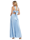 Elegant Halter Neck A-Line Floor-Length Pleat Satin Mother of the Groom Evening Dress Bow Knot