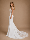 ChicSew Sexy Spaghetti Straps Sleeveless Mermaid  Lace Crepe Long Wedding Dress