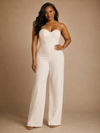 ChicSew Sexy Sweetheart Boning Crepe Sleeveless Floor-Length Wedding Jumpsuit