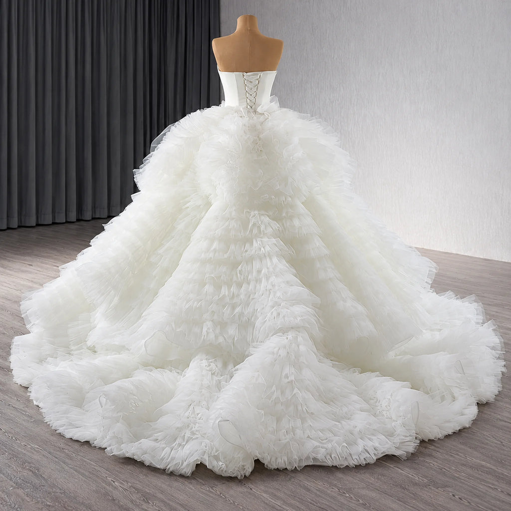 ChicSew Strapless Tulle Ball Gown Wedding Dress