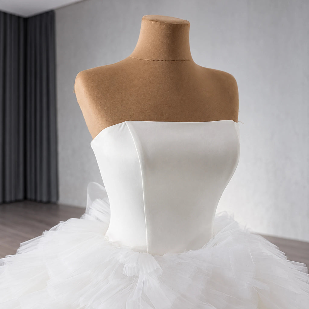 ChicSew Strapless Tulle Ball Gown Wedding Dress