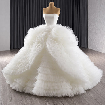 ChicSew Strapless Tulle Ball Gown Wedding Dress
