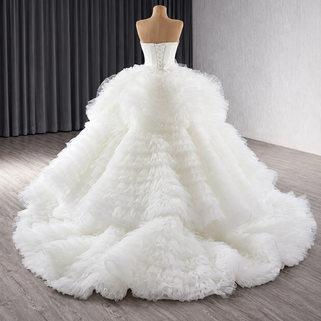 ChicSew Strapless Tulle Ball Gown Wedding Dress