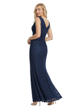 Chicsew Mother of The Bride Dresses V-Neck Sleeveless Lace Mermaid Maxi Gown Elegant Flowy Formal Wedding Event Dress