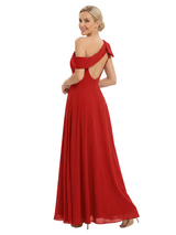 Chicsew Mother of The Groom Dresses Asymmetrical Sleeveless Chiffon A-Line Gown Fancy Ruched Formal Bridal Party Dress