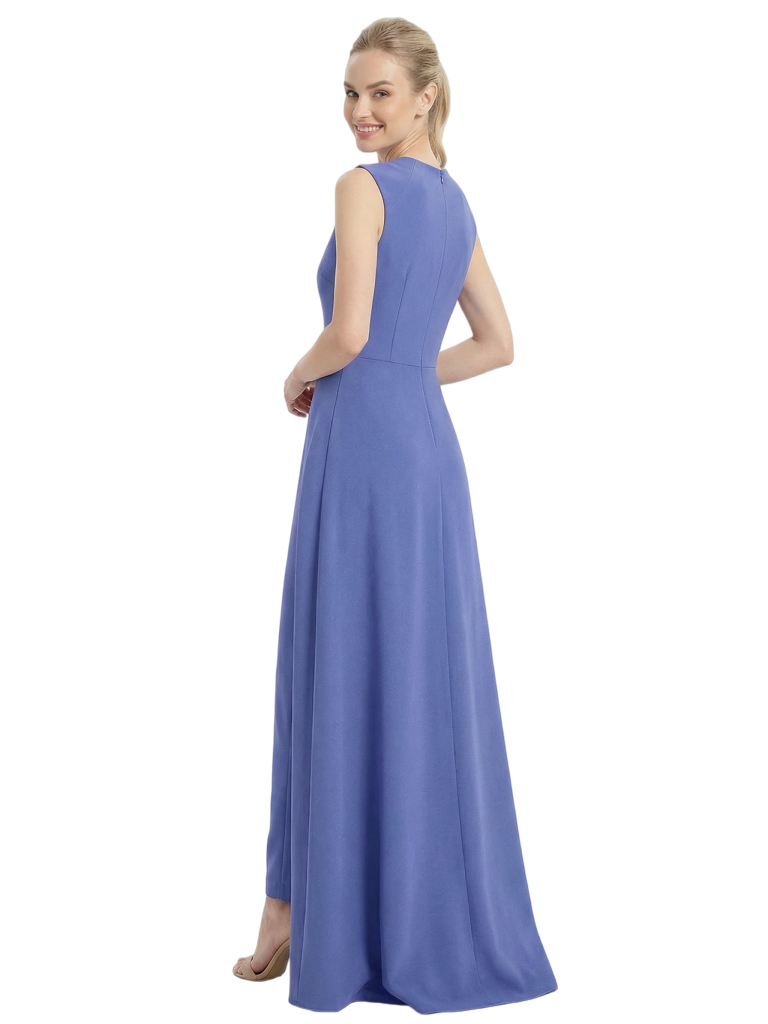 Chicsew Mother of The Bride Pansuit Jewel Sleeveless Crepe Formal Wedding Jumpsuit