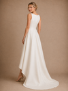 ChicSew Fancy Sabrina A-Line Sleeveless Satin High-Low Wedding Dress