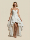 A-Line Sweetheart High-Low Maxi Satin Lace Up Back Wedding Gowns Online