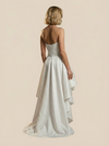 A-Line Sweetheart High-Low Maxi Satin Lace Up Back Wedding Gowns Online